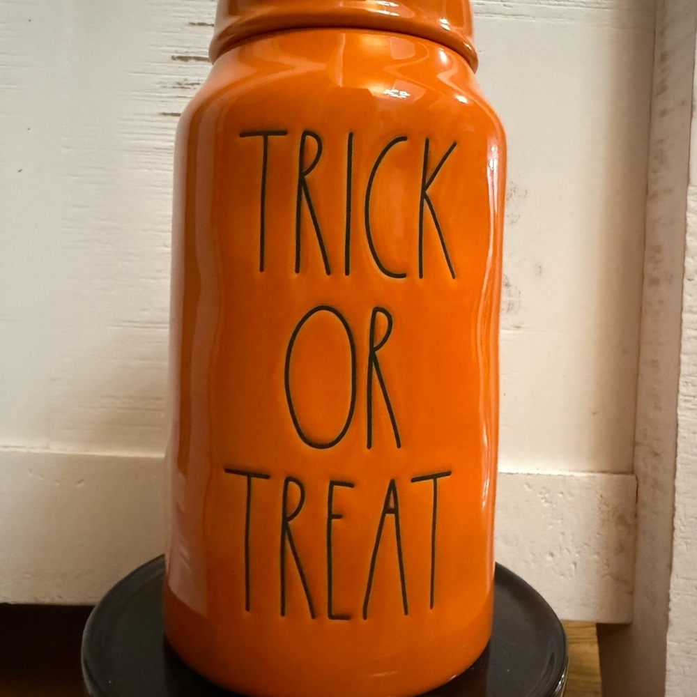 Rae Dunn Orange Trick or Treat Canister